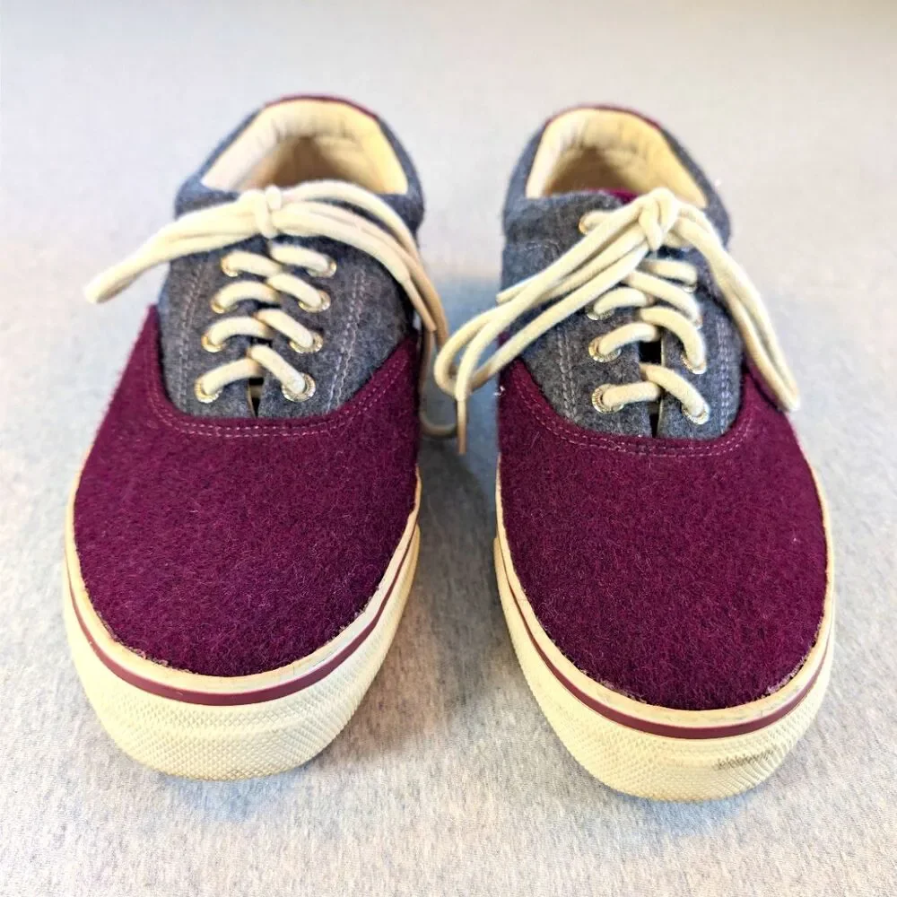 Sperry Top-Sider Men's Wool Lace-Up Casual Sneakers Purple/Gray Size 11M Good
